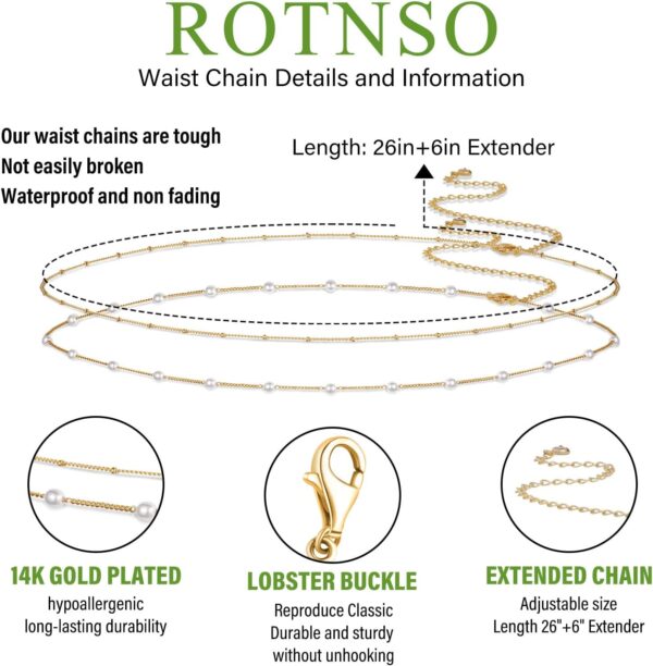 14K Gold Plated Body Chains Dainty Boho Layered Beach Waist Chain Adjustable Bikini Belly Chain Jewelry Accessories for Women Sexy - Image 4