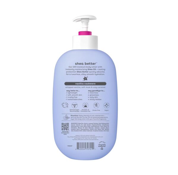 eos Shea Better Body Lotion- Vanilla Cashmere, 24-Hour Moisture Skin Care, Lightweight & Non-Greasy, Made with Natural Shea, Vegan, 16 fl oz - Image 9