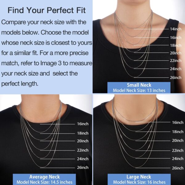 Jewlpire 925 Sterling Silver Chain Necklace Chain for Women 1.1mm Cable Chain Necklace Upgraded Spring-Ring Clasp - Thin & Sturdy - Italian Quality 16/18/20/22/24 Inch - Image 3