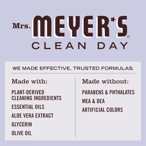 MRS. MEYER'S CLEAN DAY Liquid Hand Soap Refill, Cruelty Free and Biodegradable Formula, Lavender Scent, 33 Fl Oz (Pack of 1) - Image 6