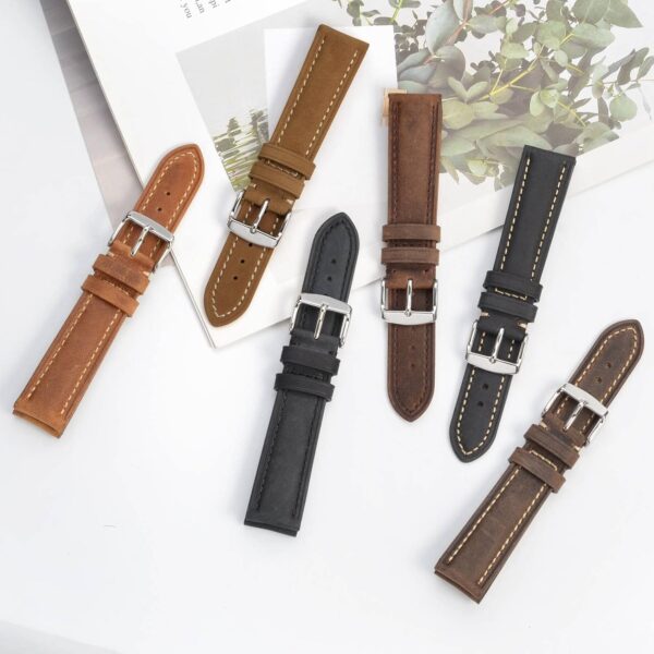 BISONSTRAP Watch Strap, Vintage Leather Replacement Bracelet, Band Width-14mm 15mm 16mm 17mm 18mm 19mm 20mm 21mm 22mm 23mm 24mm - Image 8