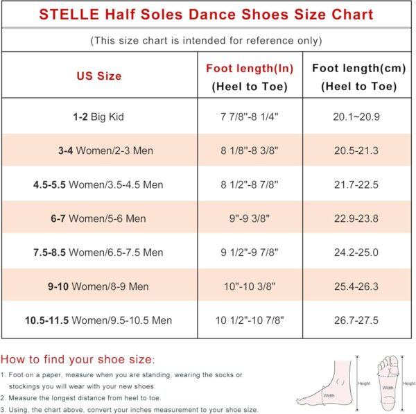Stelle Leather Half Soles Dance Shoes Womens Lyrical Pirouette Turners Dance Shoes for Turning (Girls/Boys/Men/Adult) - Image 6