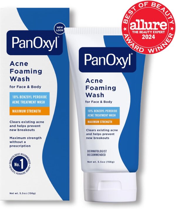 PanOxyl Acne Foaming Wash Benzoyl Peroxide 10% Maximum Strength Antimicrobial, 5.5 Oz - Image 3