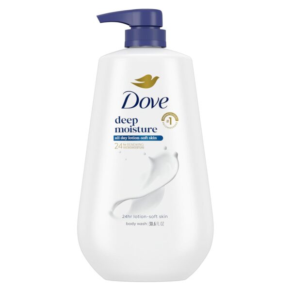 Dove Body Wash Deep Moisture for 24hr Lotion-Soft Skin Moisture Moisturizing Skin Cleanser with No Sulfates No Parabens 30.6 oz - Image 2