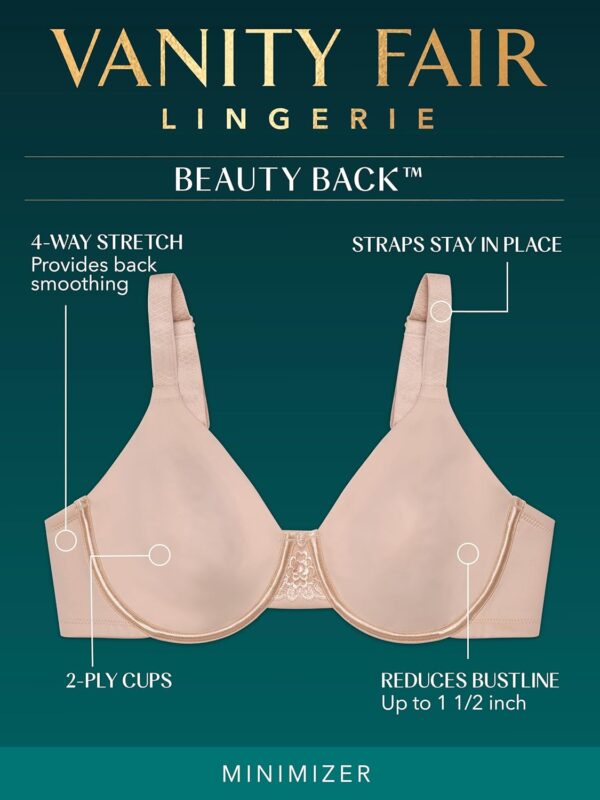Vanity Fair Women's Beauty Back Smoothing Minimizer Bra, Minimizes Bust Line up to 1.5", Non Padded Cups up to H - Image 5