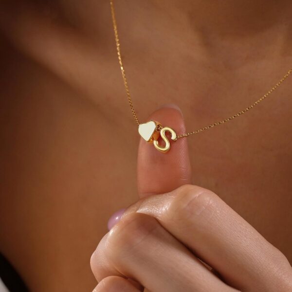 Turandoss Gold Heart Initial Necklace for Women Teen Girls - 18K Gold Plated Letter A-Z Pendant Necklace Dainty Heart Necklaces Tiny Initial Necklaces Birthday Gifts for Women Jewelry - Image 5