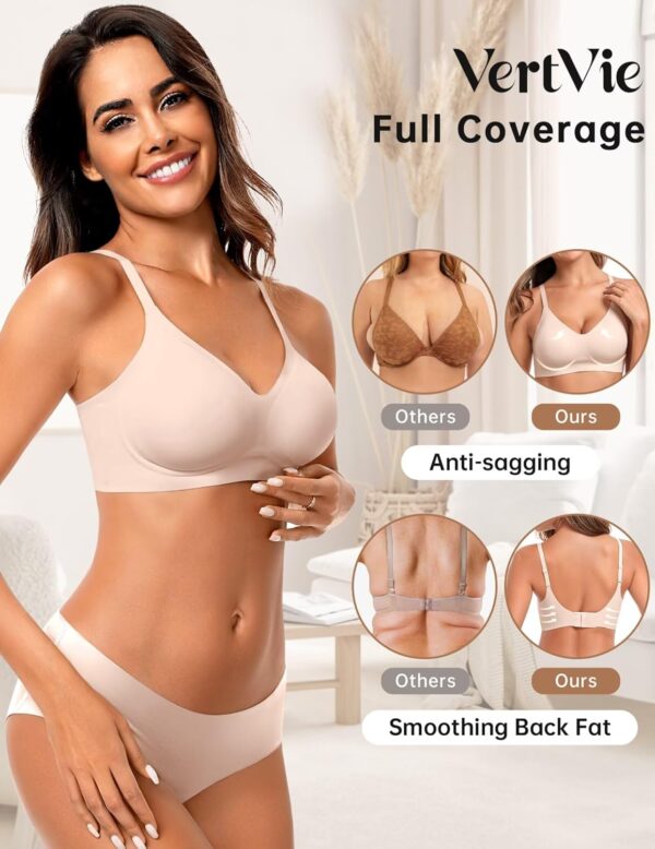 Vertvie Womens Seamless Bra No Underwire Comfort Push Up Bras Buttery Soft Wireless Bralette Full Coverage Sport Everyday Bra - Image 4