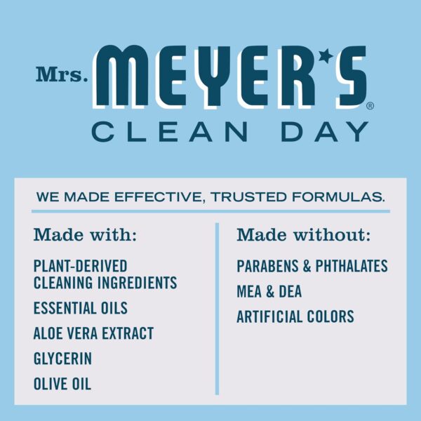 MRS. MEYER'S CLEAN DAY Hand Soap, Made with Essential Oils, Biodegradable Formula, Rain Water, 12.5 fl. oz - Pack of 3 - Image 6