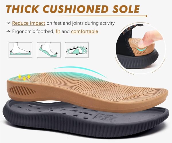 KuaiLu Womens Orthopedic Walking Sandals Recovery Sport Outdoor Hiking Water Sandles Thick Athletic Cushion Adjustable Leather Strap Sandals with Comfortable Plantar Fasciitis Arch Support - Image 7
