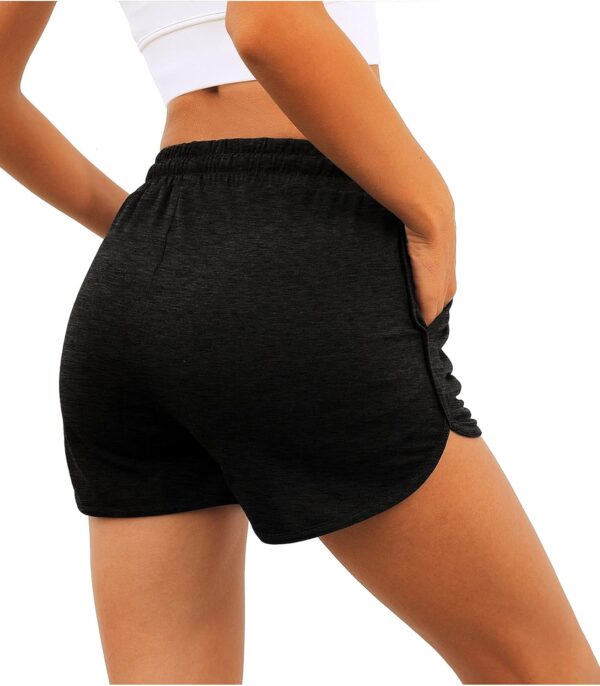 Aloodor Womens Athletic Shorts Running Dolphin Shorts with Pockets and Drawstring - Image 5