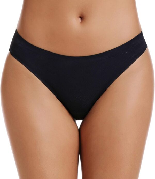 voenxe Seamless Women Underwear Thongs,No Show Ladies Thong,No Line Workout Breathable Comfortable Panties,Soft Undies,5-Pack - Image 4