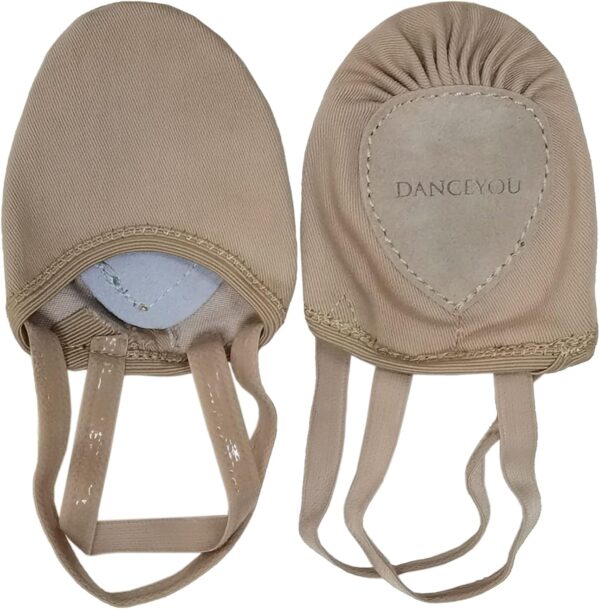 DANCEYOU Stretch Canvas Lyrical Shoes for Girls Womens Half Soles Pirouette Contemporary Turners Dance Shoes - Image 2