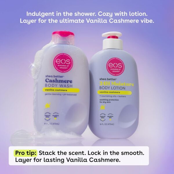 eos Shea Better Cashmere Body Wash, Vanilla Cashmere, Moisturizing, pH Balanced Body Wash, Creamy Gel Formula, Paraben & Phthalate Free, Sensitive Skin, 16 fl oz - Image 8