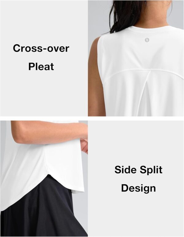 SANTINY Women's Sleeveless Workout Tops Breathable Lightweight Active Tennis Yoga Shirts Athletic Running Tank Tops for Women - Image 5