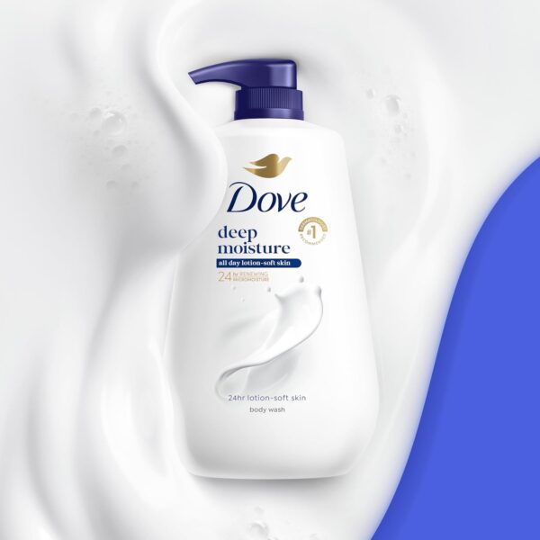 Dove Body Wash Deep Moisture for 24hr Lotion-Soft Skin Moisture Moisturizing Skin Cleanser with No Sulfates No Parabens 30.6 oz - Image 5