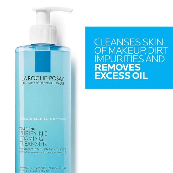 La Roche-Posay Toleriane Purifying Foaming Facial Cleanser, Oil Free Face Wash for Women & Men with Niacinamide + Ceramides, Pore Cleanser Safe For Sensitive Skin, Won’t Dry Out Skin, Soap Free - Image 6