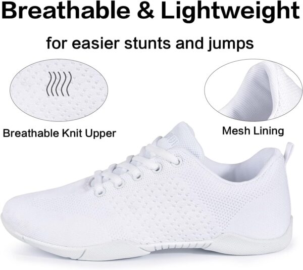 CADIDL Cheer Shoes Women White Cheerleading Dance Shoes - Image 3