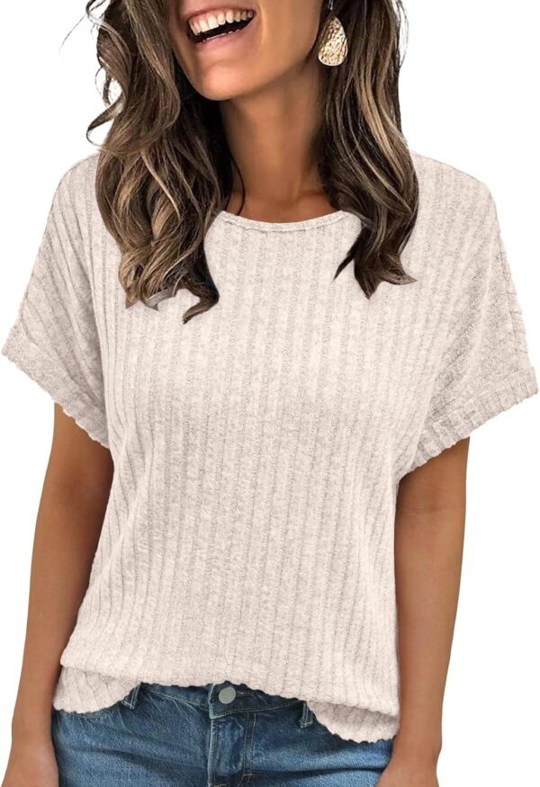 AUTOMET Women Shirts Summer Sweaters Regular Fit Short Sleeve Tunic Tops 2025 Dressy Casual Business Blouses - Image 2