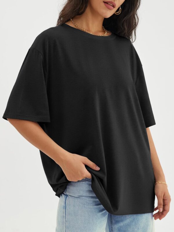 ATHMILE Womens Oversized T Shirts Loose Fit Crewneck Short Sleeve Tops Summer Casual Blouse Y2K 2025 Basic Tee Beach - Image 5