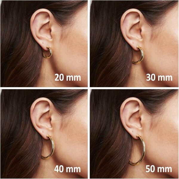 PAVOI 14K Gold Plated Lightweight Chunky Open Hoops for Women | Trendy Gold Hoop Earrings - Image 4