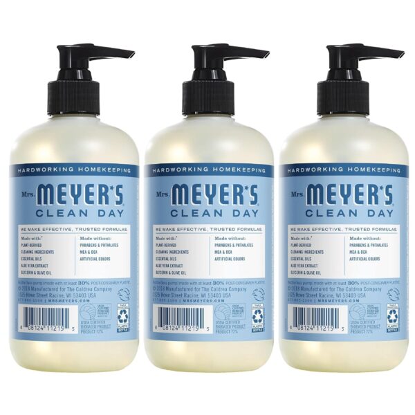 MRS. MEYER'S CLEAN DAY Hand Soap, Made with Essential Oils, Biodegradable Formula, Rain Water, 12.5 fl. oz - Pack of 3 - Image 4