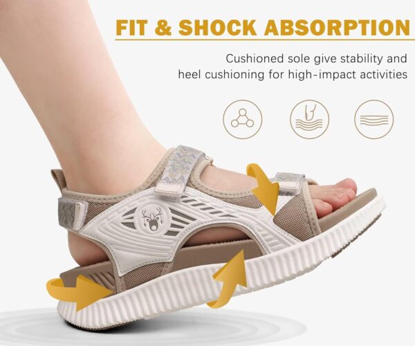 KuaiLu Womens Orthopedic Walking Sandals with Comfortable Arch Support Recovery Sport Relief Plantar Fasciitis Summer Outdoor Hiking Adjustable Strap Platform Cushion Shoes - Image 9