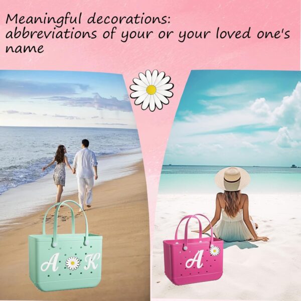 Hroatpk 2pcs Charms for Bogg Bag, Letter Charms Decorative Alphabet Lettering Accessories Insert Compatible With Beach Bag, Rubber Tote - Image 4