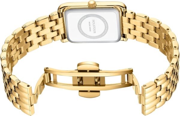Watches for Women Vintage Bracelet Roman Dial Rectangular Case Gold Watch Waterproof with Tools - Image 4