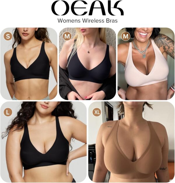 OEAK Womens Deep V Bras Wireless Comfortable Bra Supportive No Underwire Bras Tshirt Push Up Bralettes Plunge Seamless Bra - Image 6