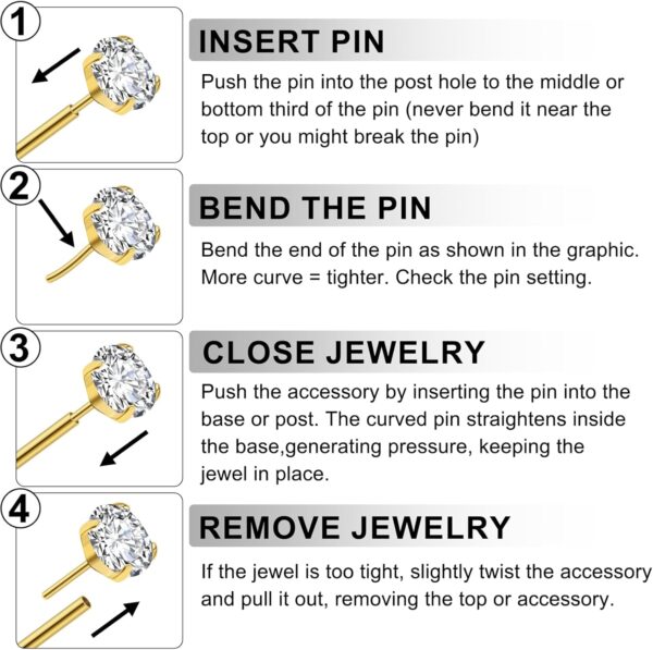 20G Flat Back Earrings Stud G23 Titanium Threadless Tragus Labret Cartilage Lip Medusa Conch Body Piercing Jewelry Hypoallergenic for Women Men - Image 5