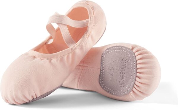 Dance Women's Ballet Shoes Stretch Canvas Dance Slippers Split Sole for Girls/Adult - Image 2