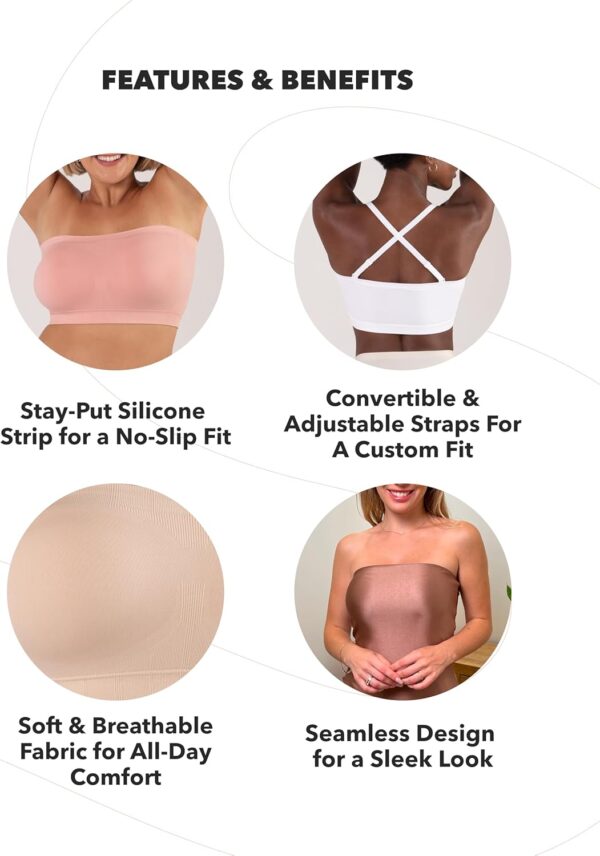 SHAPERMINT Strapless Bra - Bandeau top, Strapless Bras for Women, Plus Size Lingerie for Women, Free Clear Bra Straps - Image 5