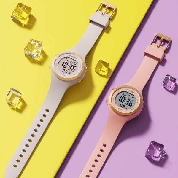 GOLDEN HOUR Waterproof Sport Women's Digital Chronograph Silicone Strap Watch - Image 8
