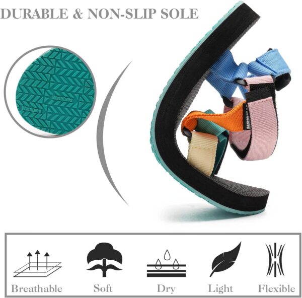 WateLves Womens-Sport-Sandals Outdoor Hiking Sandals with-Arch-Support Comfortable Webbing-Water-Athletic Beach-Sandals for Travel-Walking-Trekking-Camping - Image 5