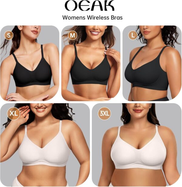 OEAK Womens Wireless Bras Comfortable Push Up Bra No Underwire Bra Full Support Lift Bralette Everyday Seamless Tshirt Bras - Image 6