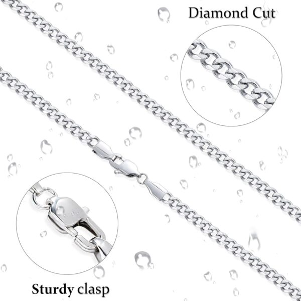 Fiusem 3.5mm Cuban Link Chains for Men, Silver Tone/Black/14K Gold Plated Stainless Steel Necklace Chain, Mens Necklace 16, 18, 20, 22, 24, 26, 28 Inch - Image 5