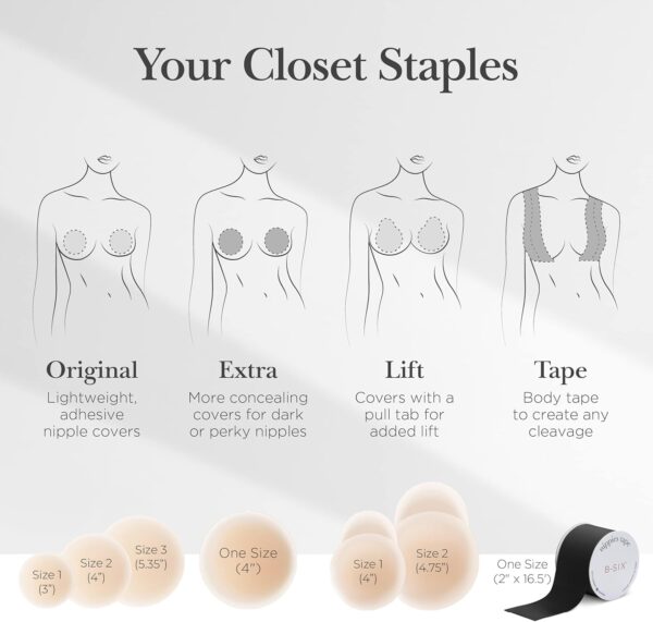 Nippies Nipple Covers for Women - Sticky Adhesive Silicone Pasties - Reusable Pasty Nipple Cover with Travel Box - Image 8