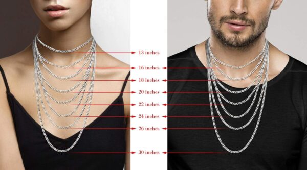 Miabella Italian Solid 925 Sterling Silver 3.5mm Diamond Cut Cuban Link Curb Chain Necklace for Women Men, Made in Italy - Image 3