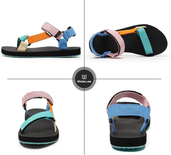 WateLves Womens-Sport-Sandals Outdoor Hiking Sandals with-Arch-Support Comfortable Webbing-Water-Athletic Beach-Sandals for Travel-Walking-Trekking-Camping - Image 3