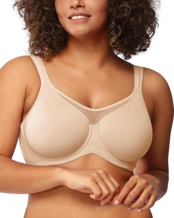 HSIA Minimizer Bras for Women Plus Size, Full Coverage Coolcomfort T Shirt Unlined Bra with Underwire for Heavy Breast - Image 2