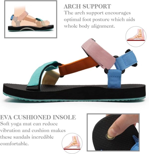 WateLves Womens-Sport-Sandals Outdoor Hiking Sandals with-Arch-Support Comfortable Webbing-Water-Athletic Beach-Sandals for Travel-Walking-Trekking-Camping - Image 6