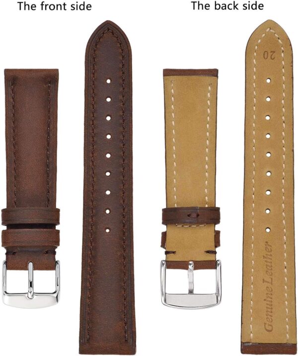 BISONSTRAP Watch Strap, Vintage Leather Replacement Bracelet, Band Width-14mm 15mm 16mm 17mm 18mm 19mm 20mm 21mm 22mm 23mm 24mm - Image 4