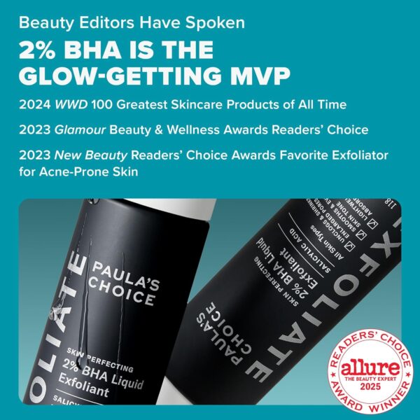 Paula's Choice SKIN PERFECTING 2% BHA Liquid Salicylic Acid Exfoliant-Facial Exfoliant for Enlarged Pores, Wrinkles & Fine Lines, Suitable for Blackhead-Prone Skin, Fragrance-Free - Image 3