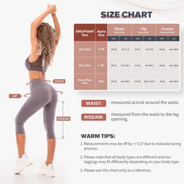 SINOPHANT High Waisted Leggings for Women - Full Length Capri Buttery Soft Yoga Pants for Workout Athletic - Image 7