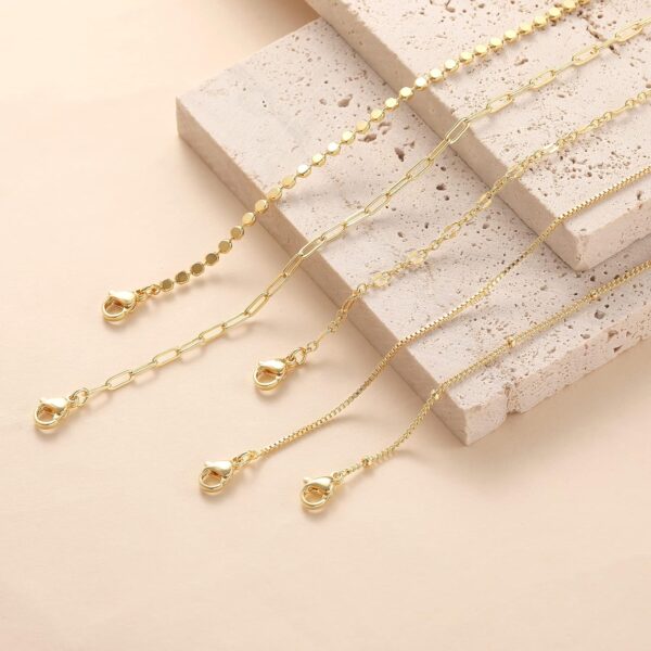 Gold Bracelets for Women, 14K Dainty Gold Plated Stackable Bracelets for Women Trendy Waterproof CZ Tennis Bracelet Set Tiny Heart Paperclip Box Chain Adjustable Bracelets Minimalist Cute Jewelry - Image 7