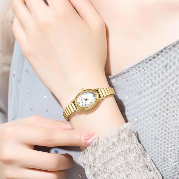 BOFAN Small Gold Watches for Women Easy Read Ladies Quartz Wrist Watch with Stainless Steel Expansion Band,Waterproof. - Image 7