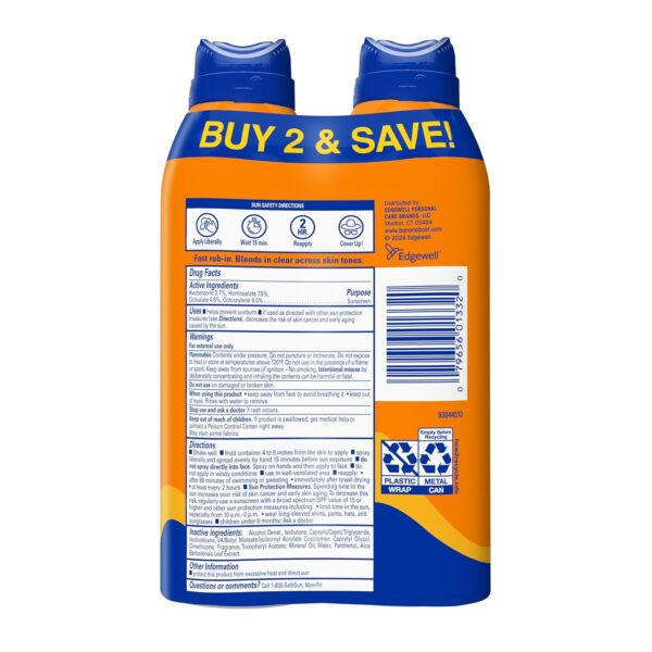 Banana Boat Sport Ultra SPF 50 Sunscreen Spray | Banana Boat Sunscreen Spray SPF 50, Water Resistant, Oxybenzone-Free, Sunblock, 6oz each Twin Pack - Image 4