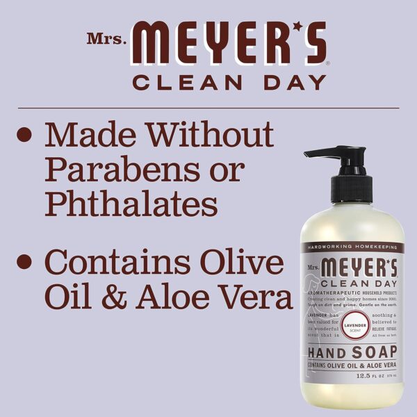 MRS. MEYER'S CLEAN DAY Liquid Hand Soap Refill, Cruelty Free and Biodegradable Formula, Lavender Scent, 33 Fl Oz (Pack of 1) - Image 7