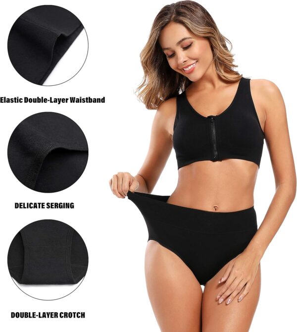 Molasus Women's Cotton Underwear High Waisted Full Coverage Ladies Panties (Regular & Plus Size) - Image 4