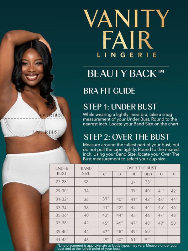 Vanity Fair Women's Beauty Back Smoothing Minimizer Bra, Minimizes Bust Line up to 1.5", Non Padded Cups up to H - Image 7